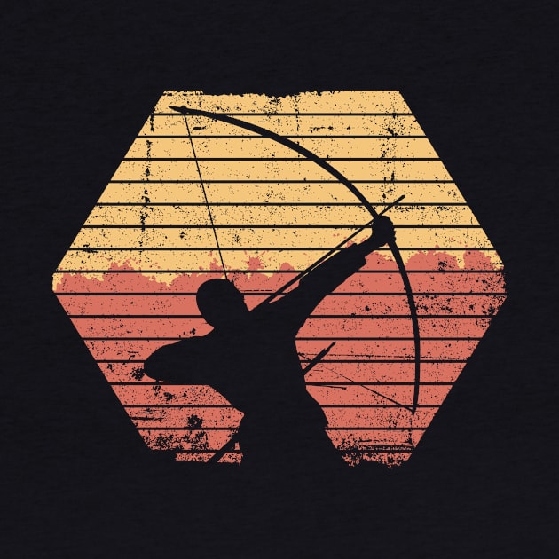 Archery Bow Hunter Dad Vintage Retro Sun Bow Hunting by Humbas Fun Shirts